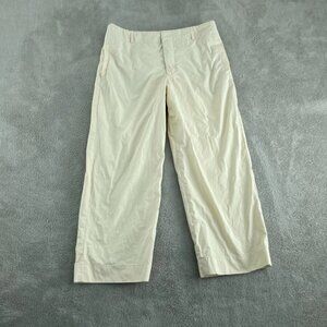 Zara Womens Beige Cotton Blend Wide-Leg Pants